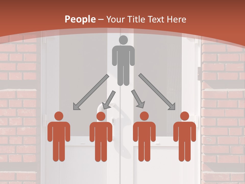 A Red Brick Building With A White Door PowerPoint Template