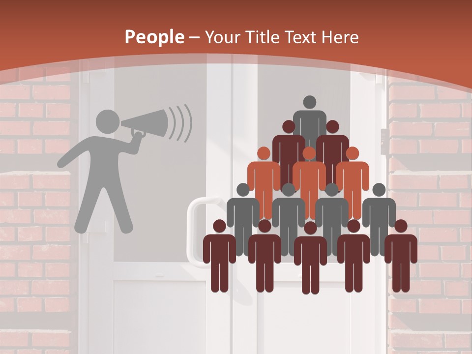 A Red Brick Building With A White Door PowerPoint Template