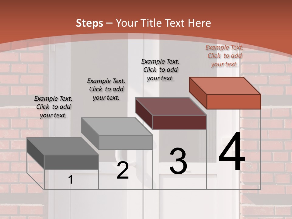 A Red Brick Building With A White Door PowerPoint Template