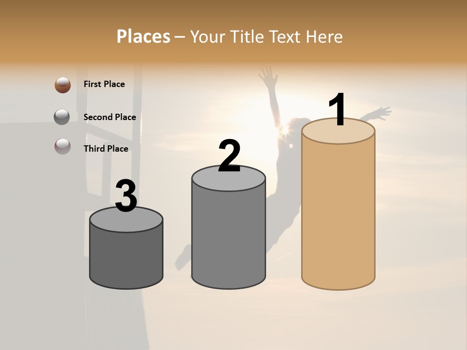 Silhouette Of Boy Jumping Off Lifeguard Stand PowerPoint Template