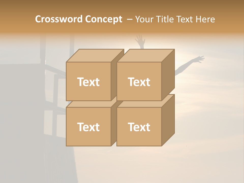 Silhouette Of Boy Jumping Off Lifeguard Stand PowerPoint Template