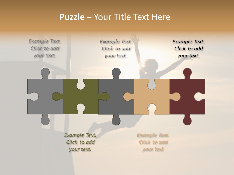 Silhouette Of Boy Jumping Off Lifeguard Stand PowerPoint Template