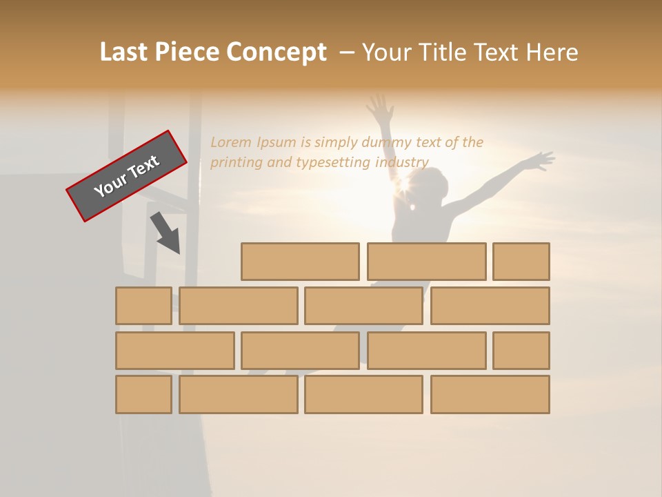 Silhouette Of Boy Jumping Off Lifeguard Stand PowerPoint Template