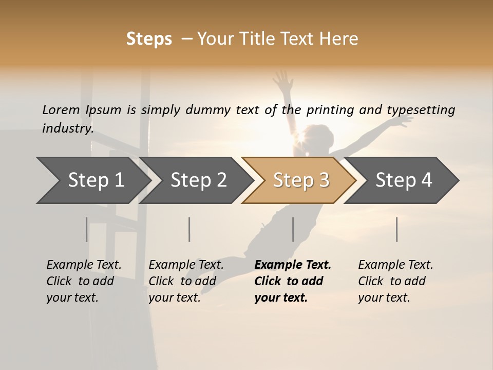 Silhouette Of Boy Jumping Off Lifeguard Stand PowerPoint Template
