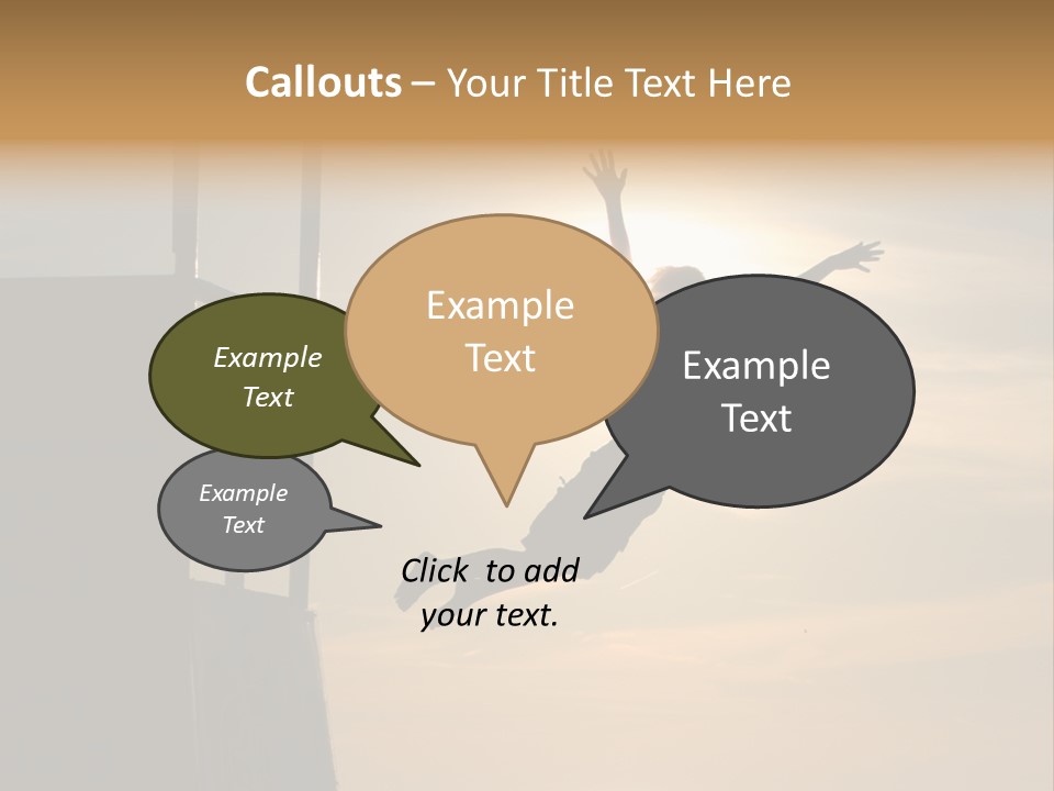 Silhouette Of Boy Jumping Off Lifeguard Stand PowerPoint Template