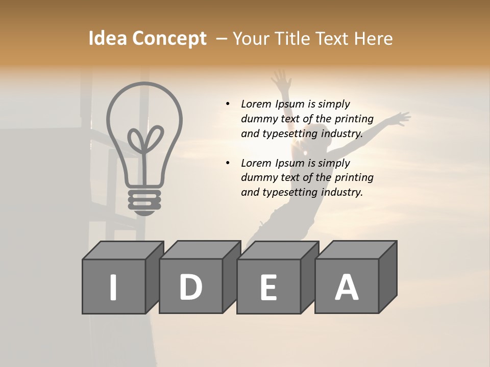 Silhouette Of Boy Jumping Off Lifeguard Stand PowerPoint Template