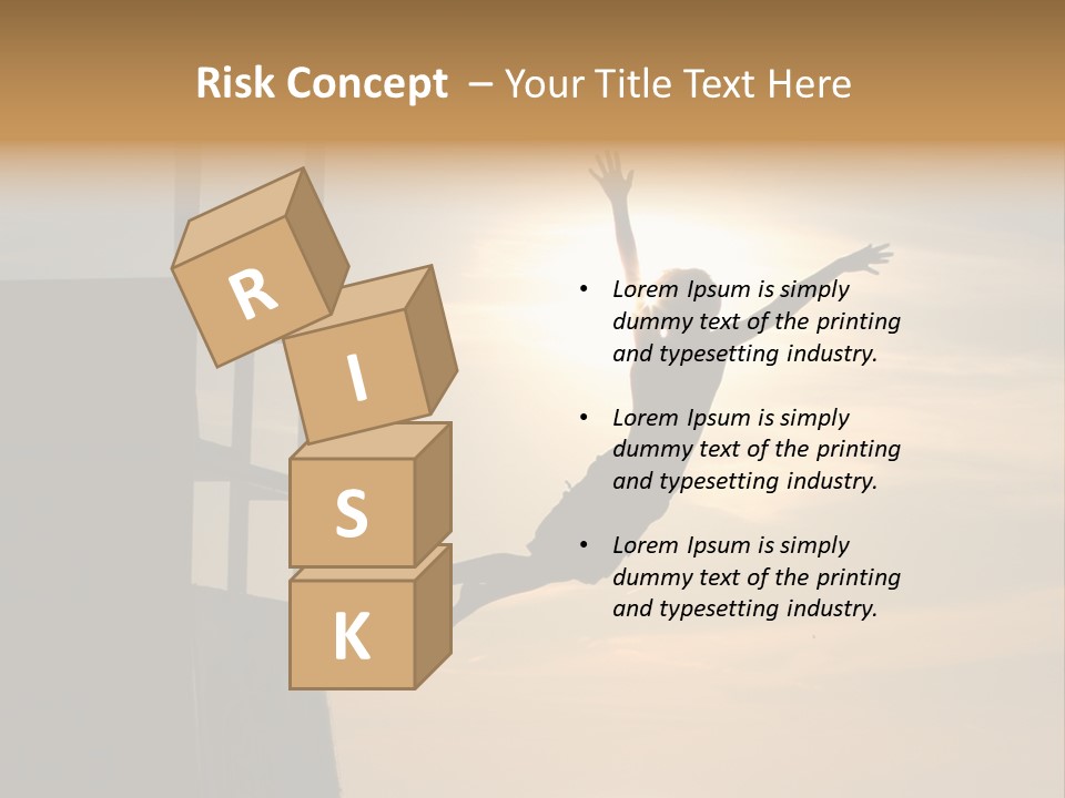 Silhouette Of Boy Jumping Off Lifeguard Stand PowerPoint Template