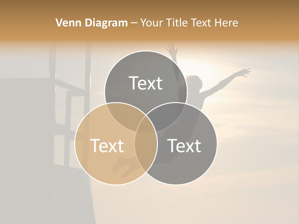 Silhouette Of Boy Jumping Off Lifeguard Stand PowerPoint Template