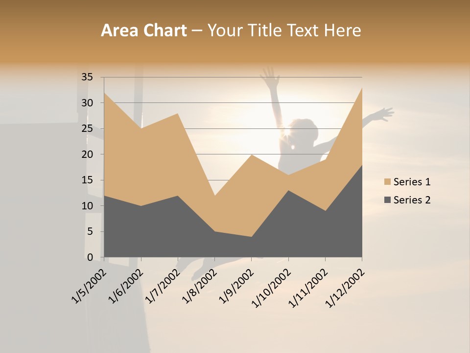 Silhouette Of Boy Jumping Off Lifeguard Stand PowerPoint Template