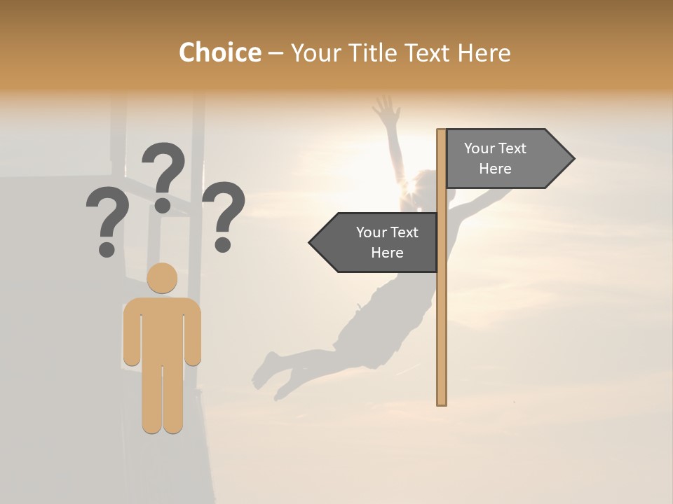 Silhouette Of Boy Jumping Off Lifeguard Stand PowerPoint Template