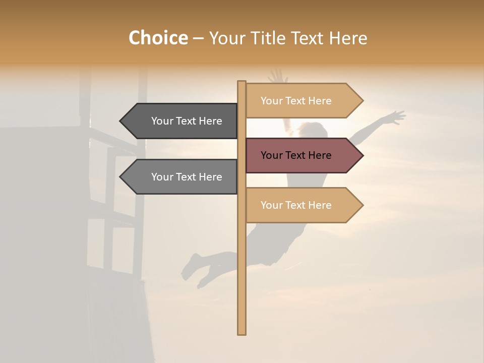 Silhouette Of Boy Jumping Off Lifeguard Stand PowerPoint Template