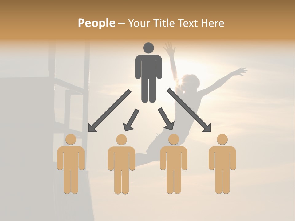 Silhouette Of Boy Jumping Off Lifeguard Stand PowerPoint Template