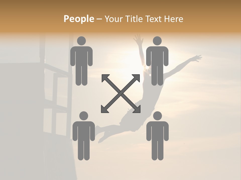 Silhouette Of Boy Jumping Off Lifeguard Stand PowerPoint Template