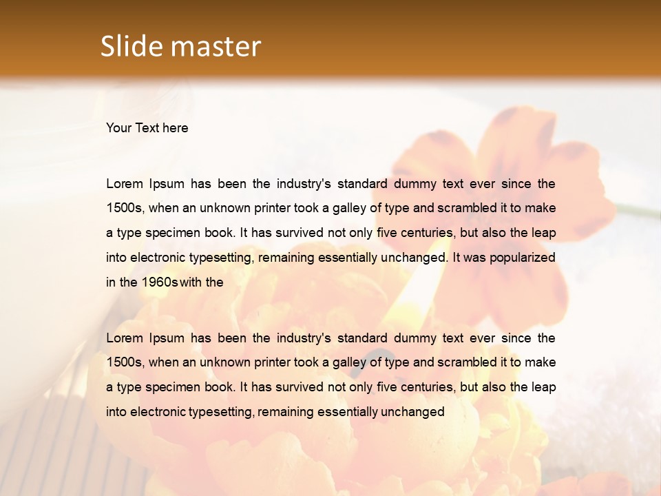 Cosmetic Moisturizing Cream And Candle With Flowers PowerPoint Template