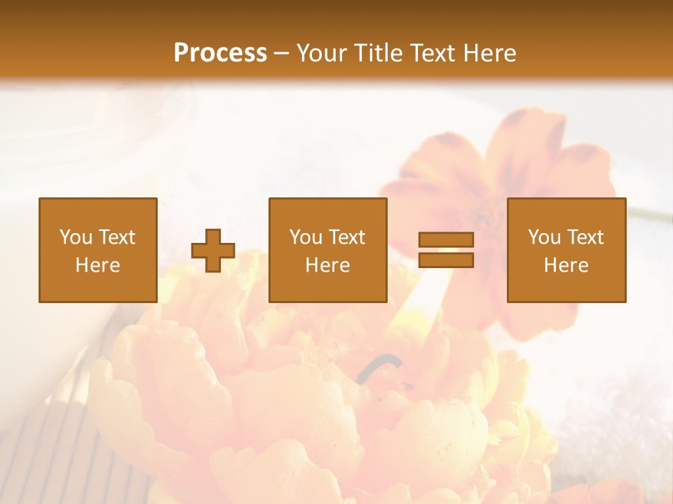 Cosmetic Moisturizing Cream And Candle With Flowers PowerPoint Template