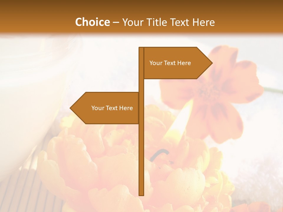 Cosmetic Moisturizing Cream And Candle With Flowers PowerPoint Template