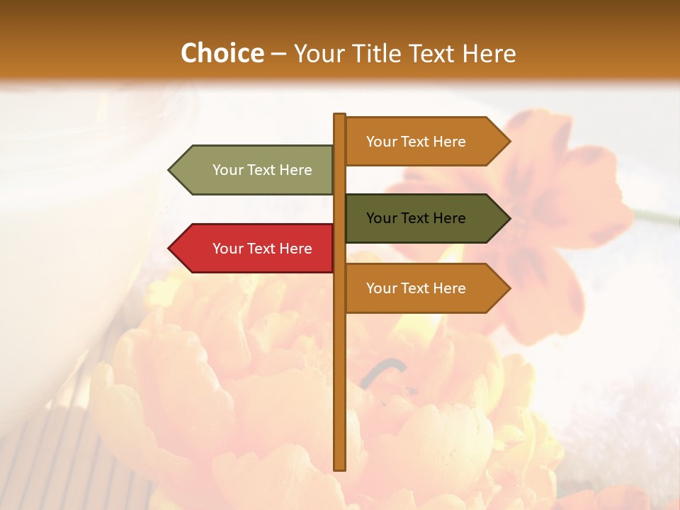 Cosmetic Moisturizing Cream And Candle With Flowers PowerPoint Template