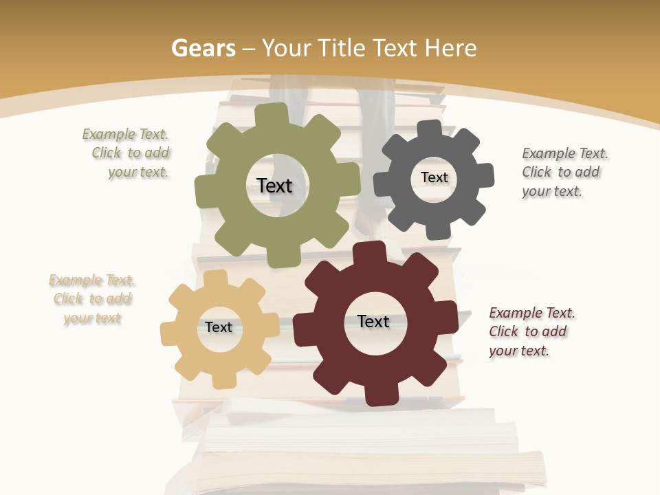 Guy Sits On A Pile Of Books And Reads PowerPoint Template