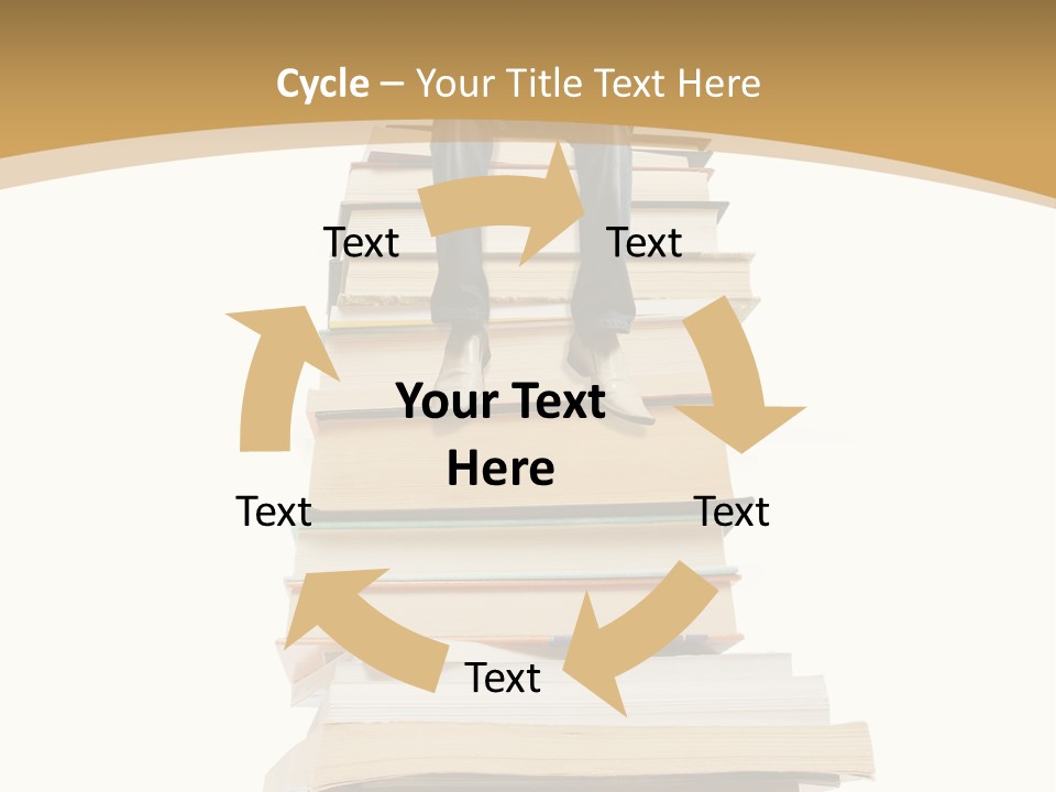 Guy Sits On A Pile Of Books And Reads PowerPoint Template