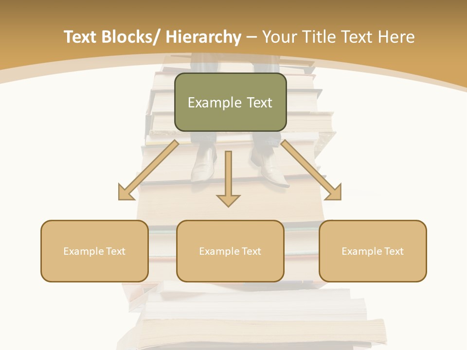 Guy Sits On A Pile Of Books And Reads PowerPoint Template