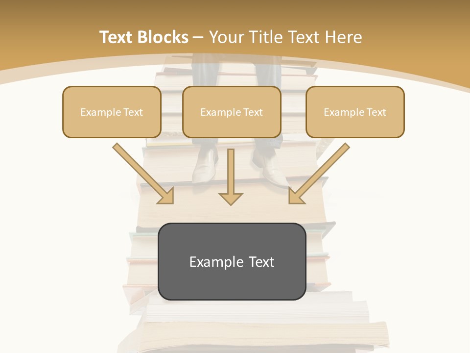 Guy Sits On A Pile Of Books And Reads PowerPoint Template