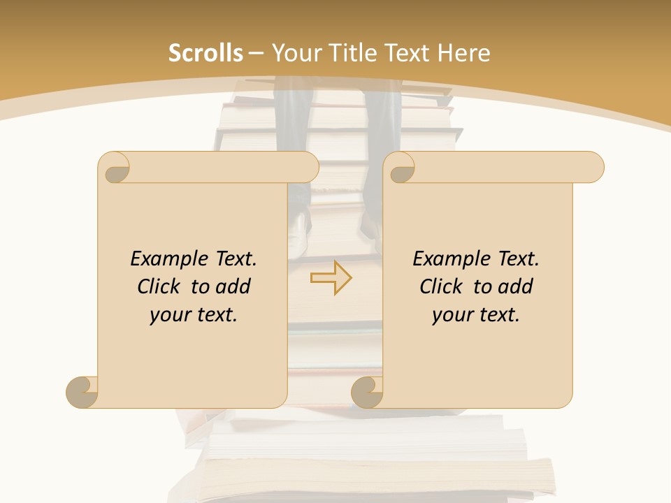 Guy Sits On A Pile Of Books And Reads PowerPoint Template