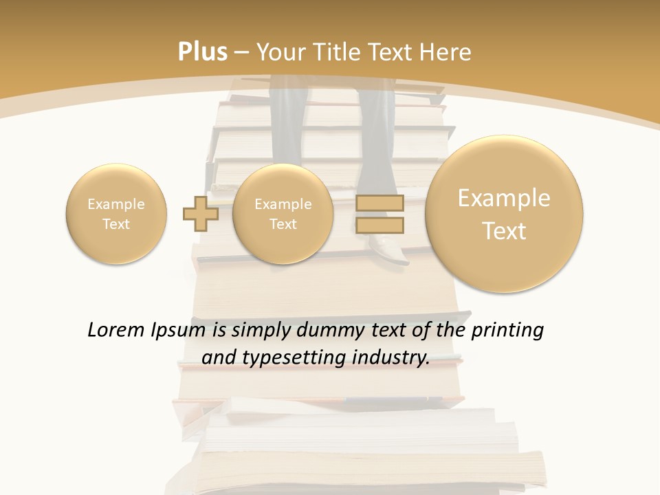 Guy Sits On A Pile Of Books And Reads PowerPoint Template