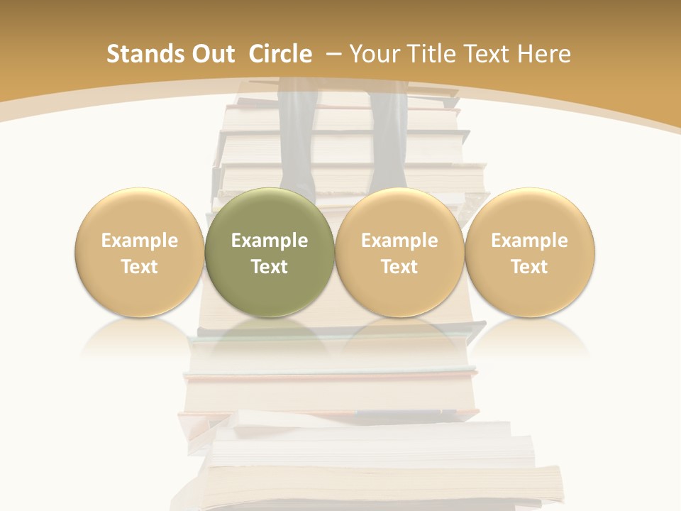 Guy Sits On A Pile Of Books And Reads PowerPoint Template