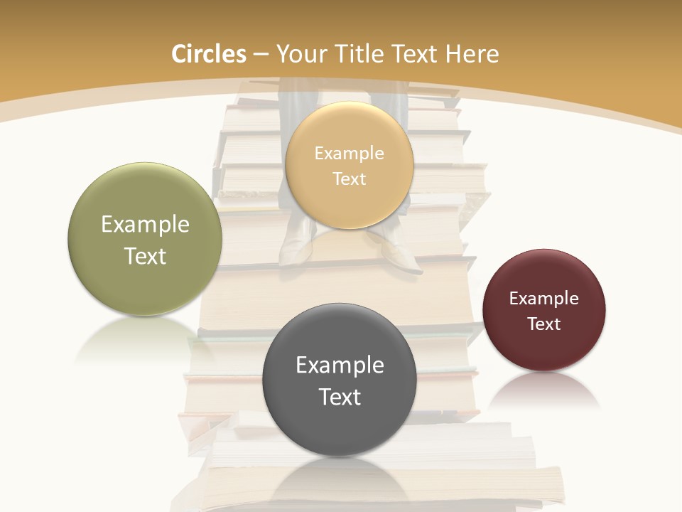 Guy Sits On A Pile Of Books And Reads PowerPoint Template