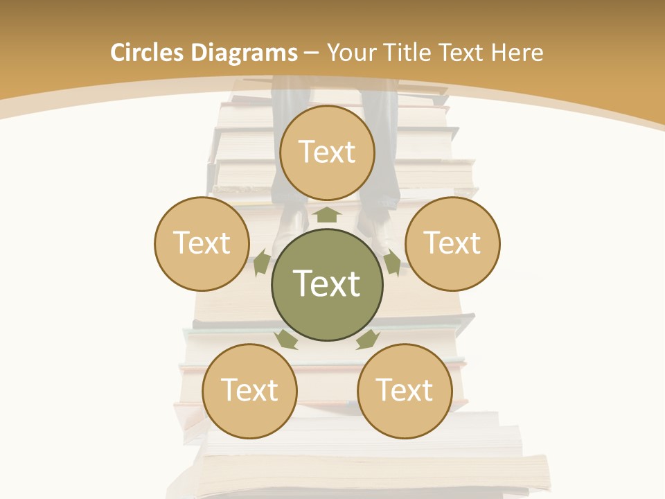 Guy Sits On A Pile Of Books And Reads PowerPoint Template