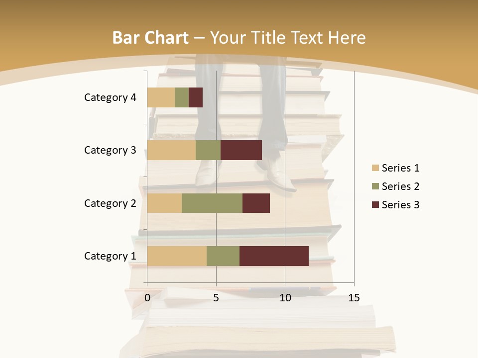 Guy Sits On A Pile Of Books And Reads PowerPoint Template