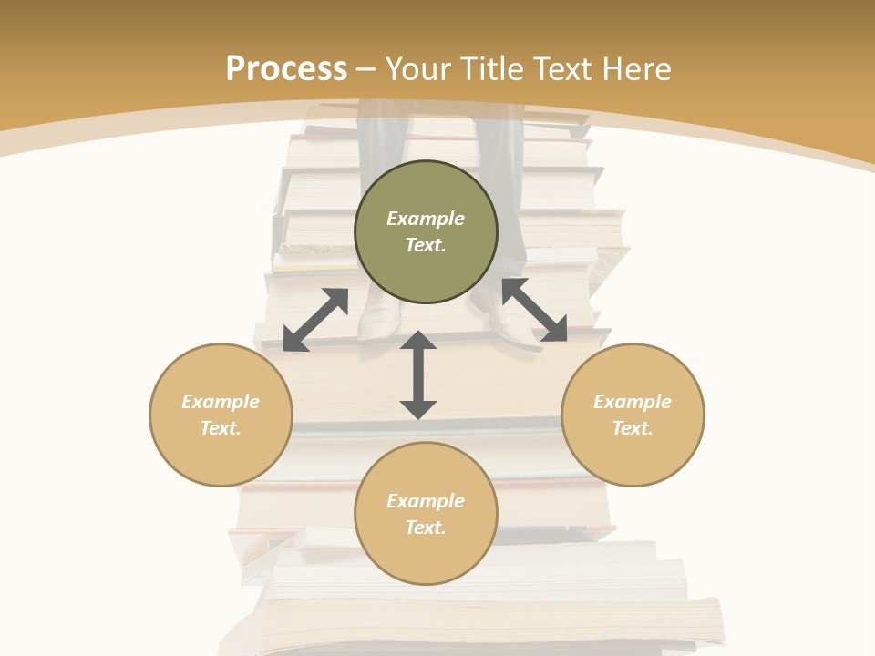 Guy Sits On A Pile Of Books And Reads PowerPoint Template