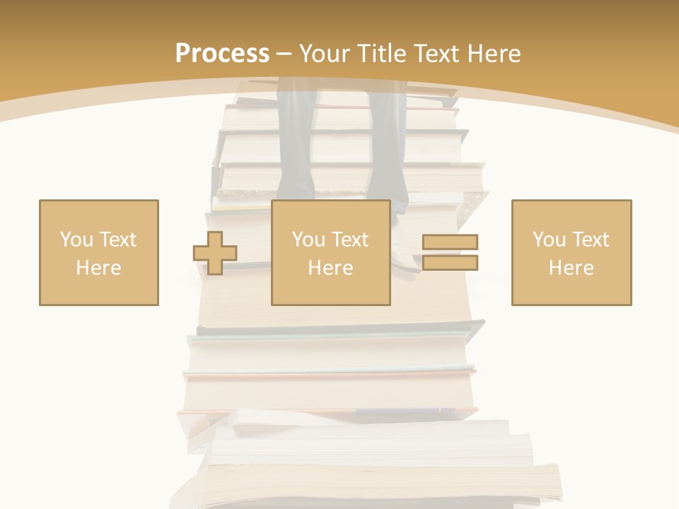 Guy Sits On A Pile Of Books And Reads PowerPoint Template