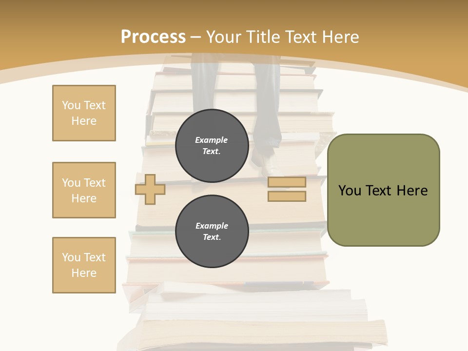 Guy Sits On A Pile Of Books And Reads PowerPoint Template