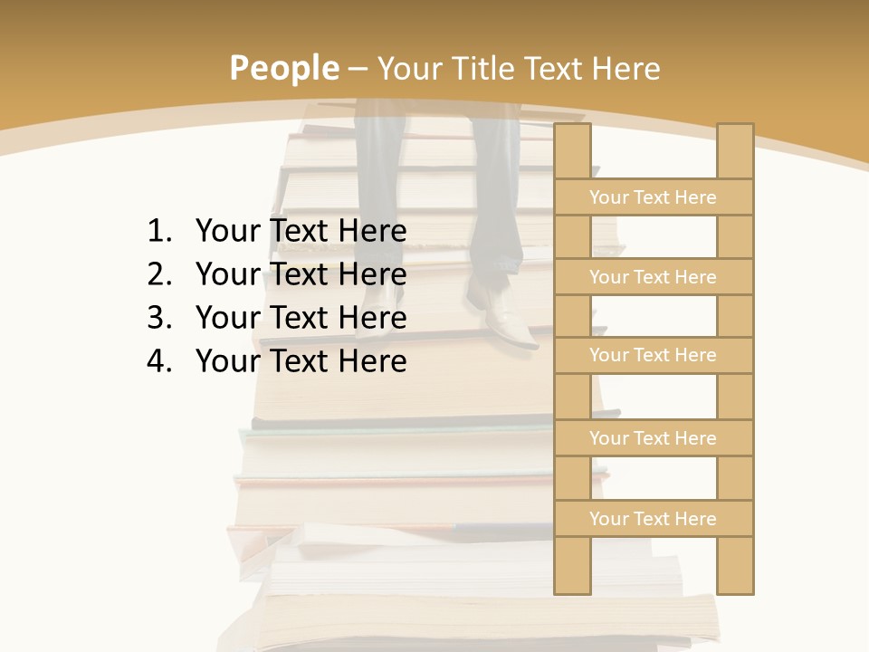 Guy Sits On A Pile Of Books And Reads PowerPoint Template