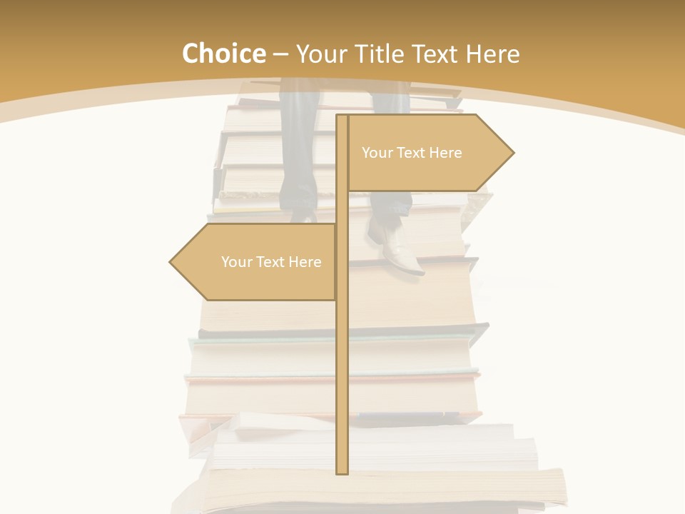 Guy Sits On A Pile Of Books And Reads PowerPoint Template