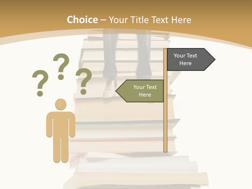 Guy Sits On A Pile Of Books And Reads PowerPoint Template