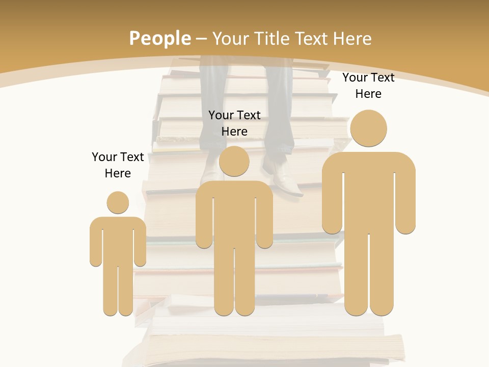 Guy Sits On A Pile Of Books And Reads PowerPoint Template