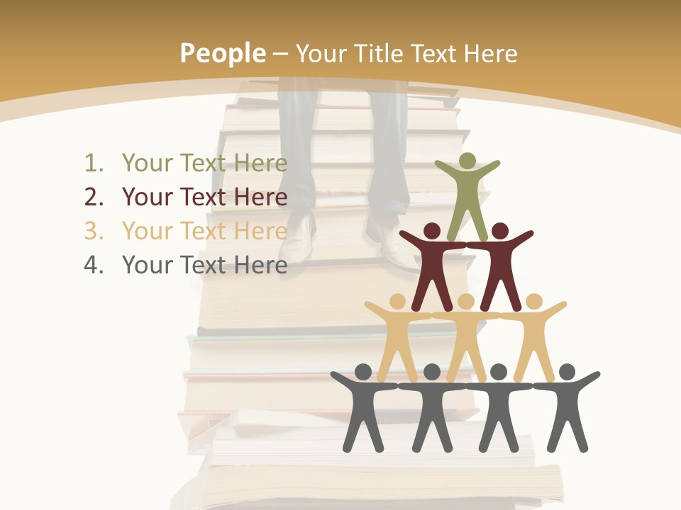 Guy Sits On A Pile Of Books And Reads PowerPoint Template