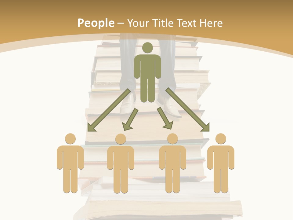 Guy Sits On A Pile Of Books And Reads PowerPoint Template