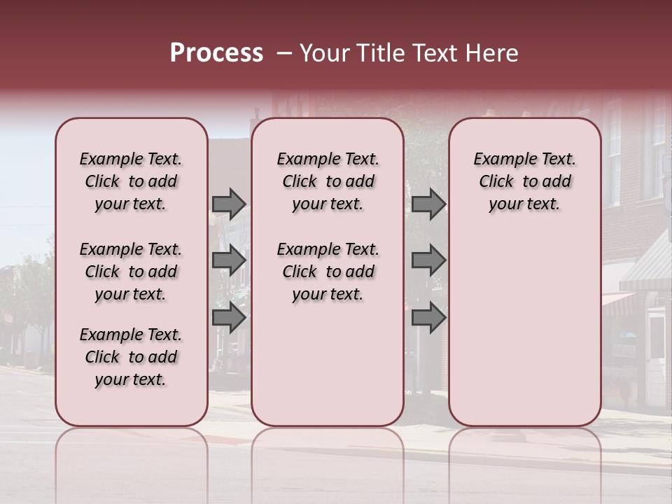 A Main Street In A Typical Midwest Small Town, Complete With U.s. Flags. PowerPoint Template