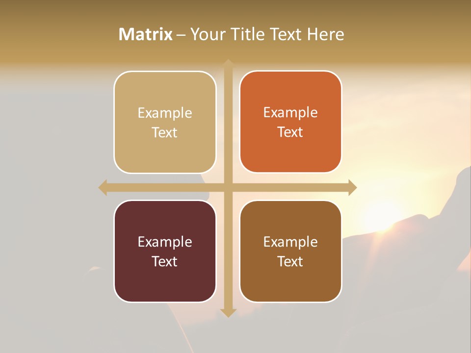 A Woman Holding A Cell Phone In Front Of A Sunset PowerPoint Template