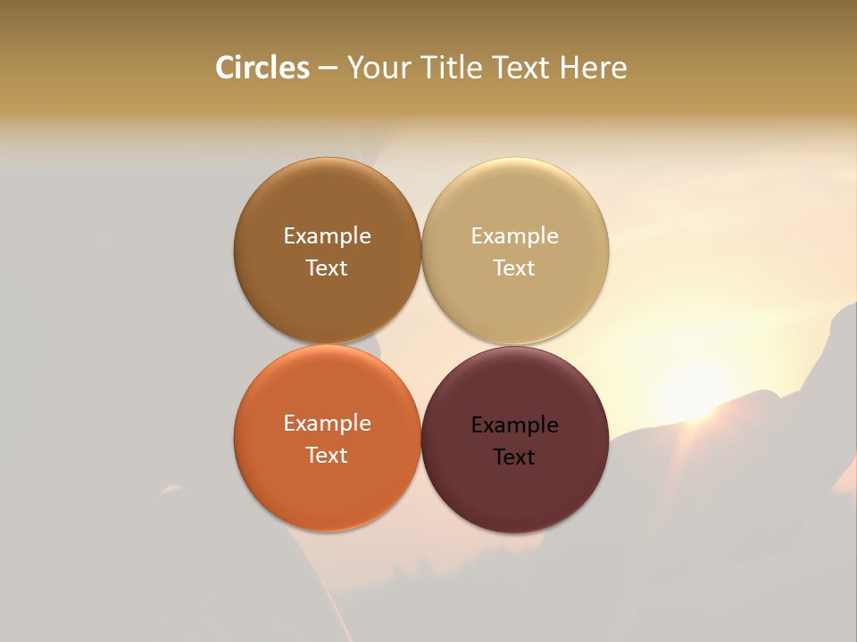 A Woman Holding A Cell Phone In Front Of A Sunset PowerPoint Template