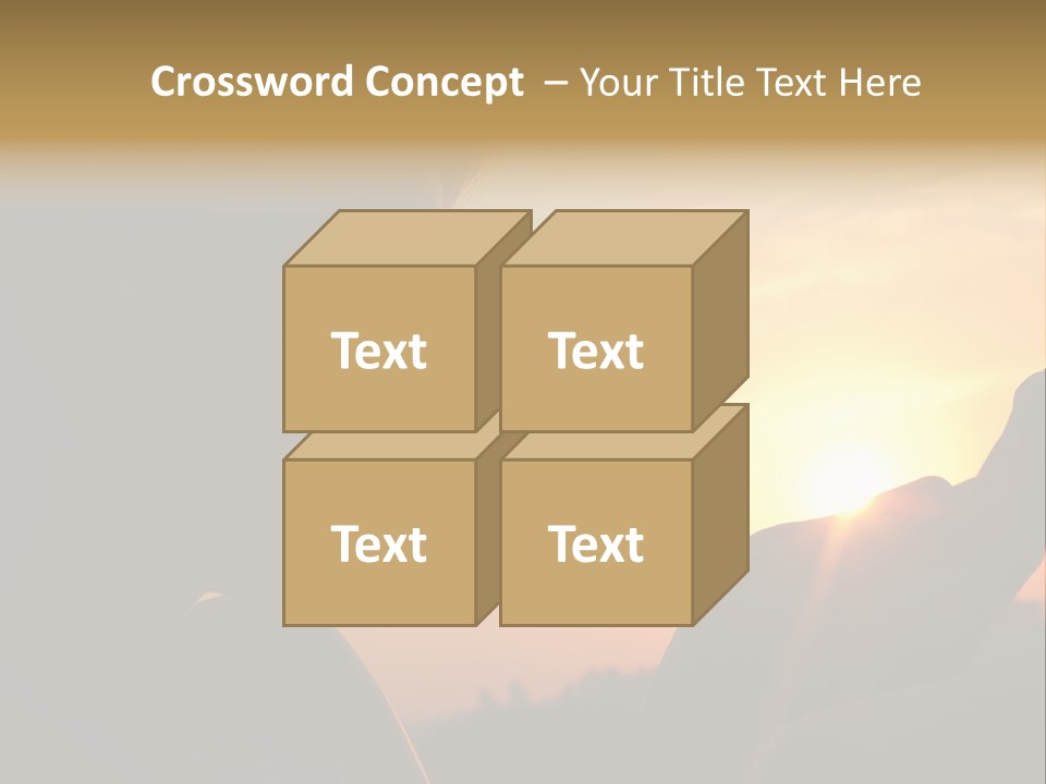 A Woman Holding A Cell Phone In Front Of A Sunset PowerPoint Template