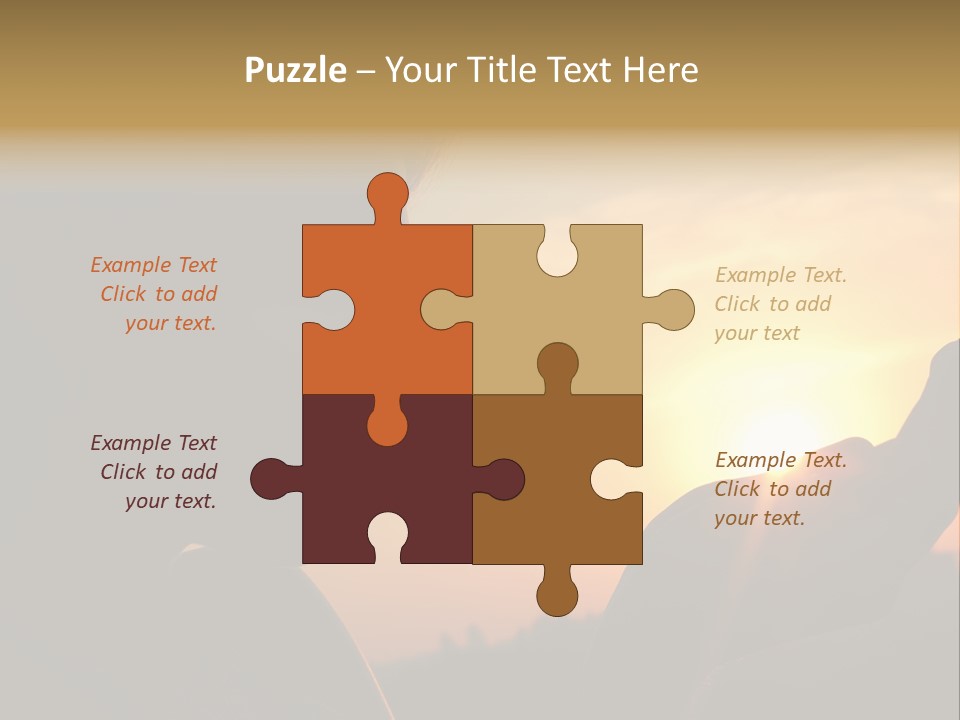 A Woman Holding A Cell Phone In Front Of A Sunset PowerPoint Template