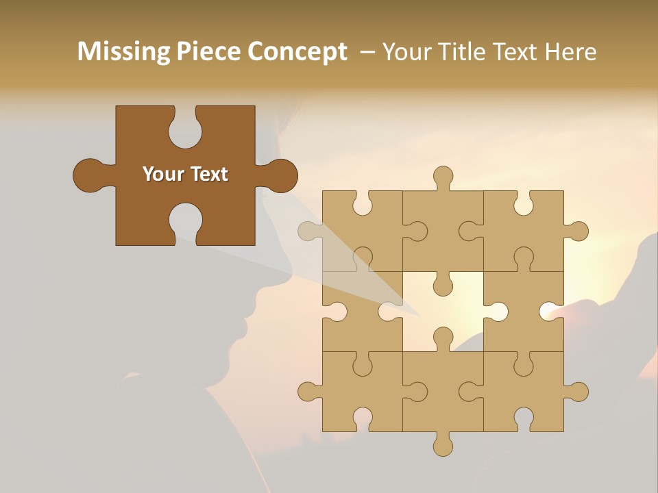 A Woman Holding A Cell Phone In Front Of A Sunset PowerPoint Template