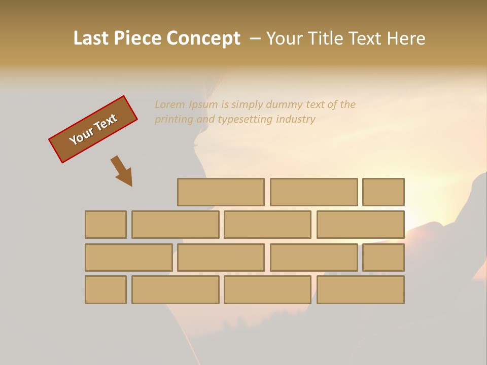 A Woman Holding A Cell Phone In Front Of A Sunset PowerPoint Template