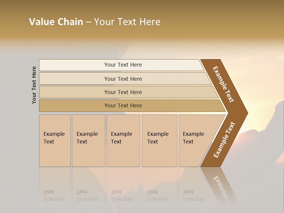 A Woman Holding A Cell Phone In Front Of A Sunset PowerPoint Template