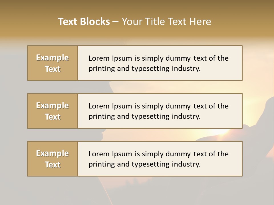 A Woman Holding A Cell Phone In Front Of A Sunset PowerPoint Template