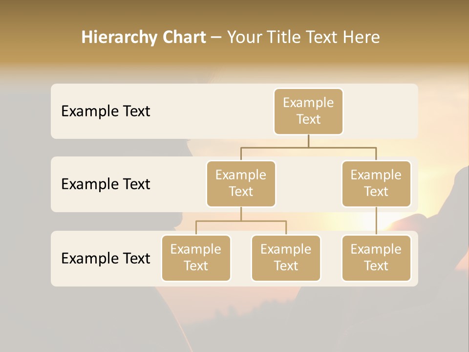 A Woman Holding A Cell Phone In Front Of A Sunset PowerPoint Template